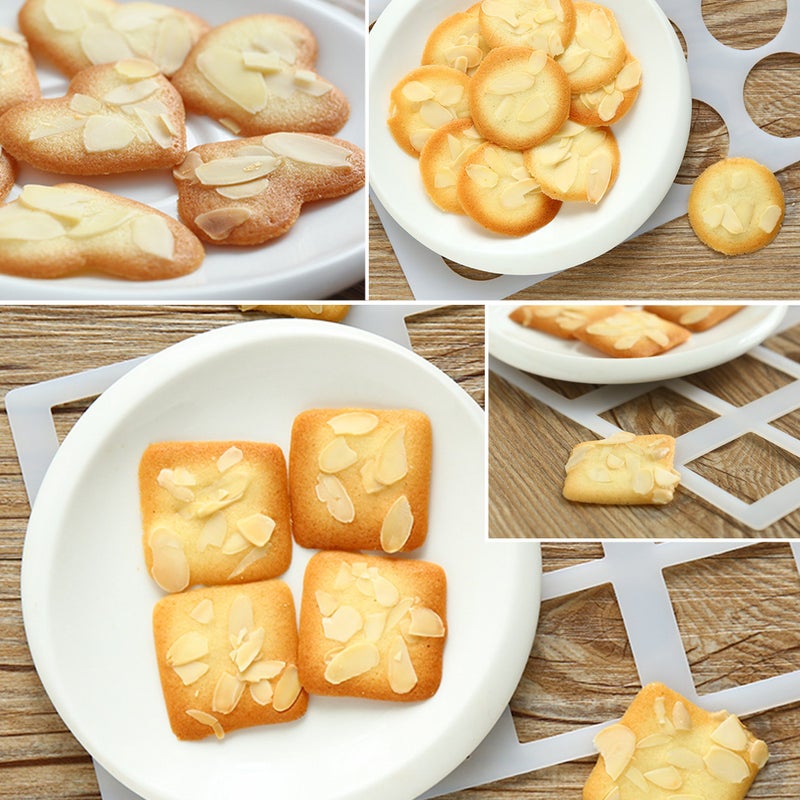 Cosmos 4 Pcs Chocolate Chablon Cookies Stencil Mold Set for Cake Decoration Baking Tool, Assorted Shapes - Image 4